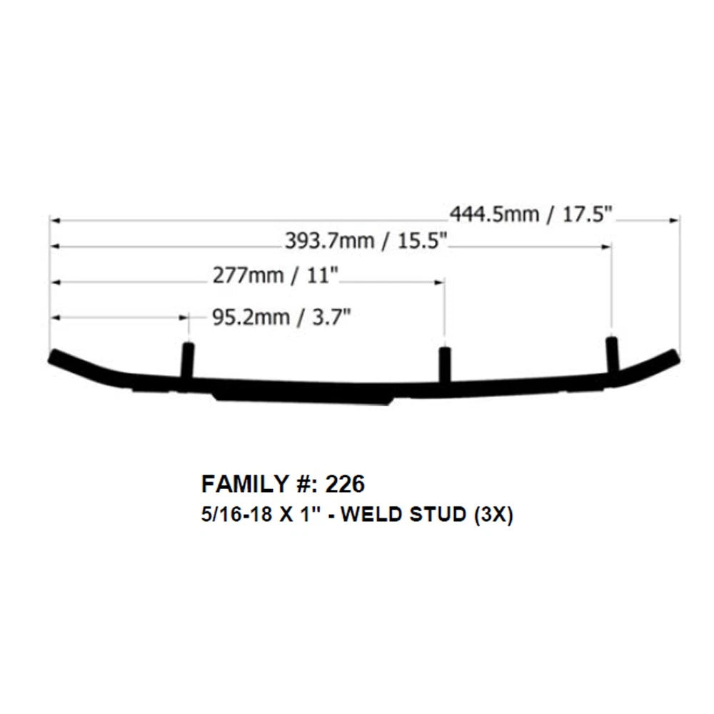 4" Carbides Runners Skags for Polaris Gripper Skis (2007–2025) B4-226