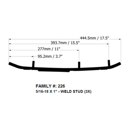 4" Carbides Runners Skags for Polaris Gripper Skis (2007–2025) B4-226