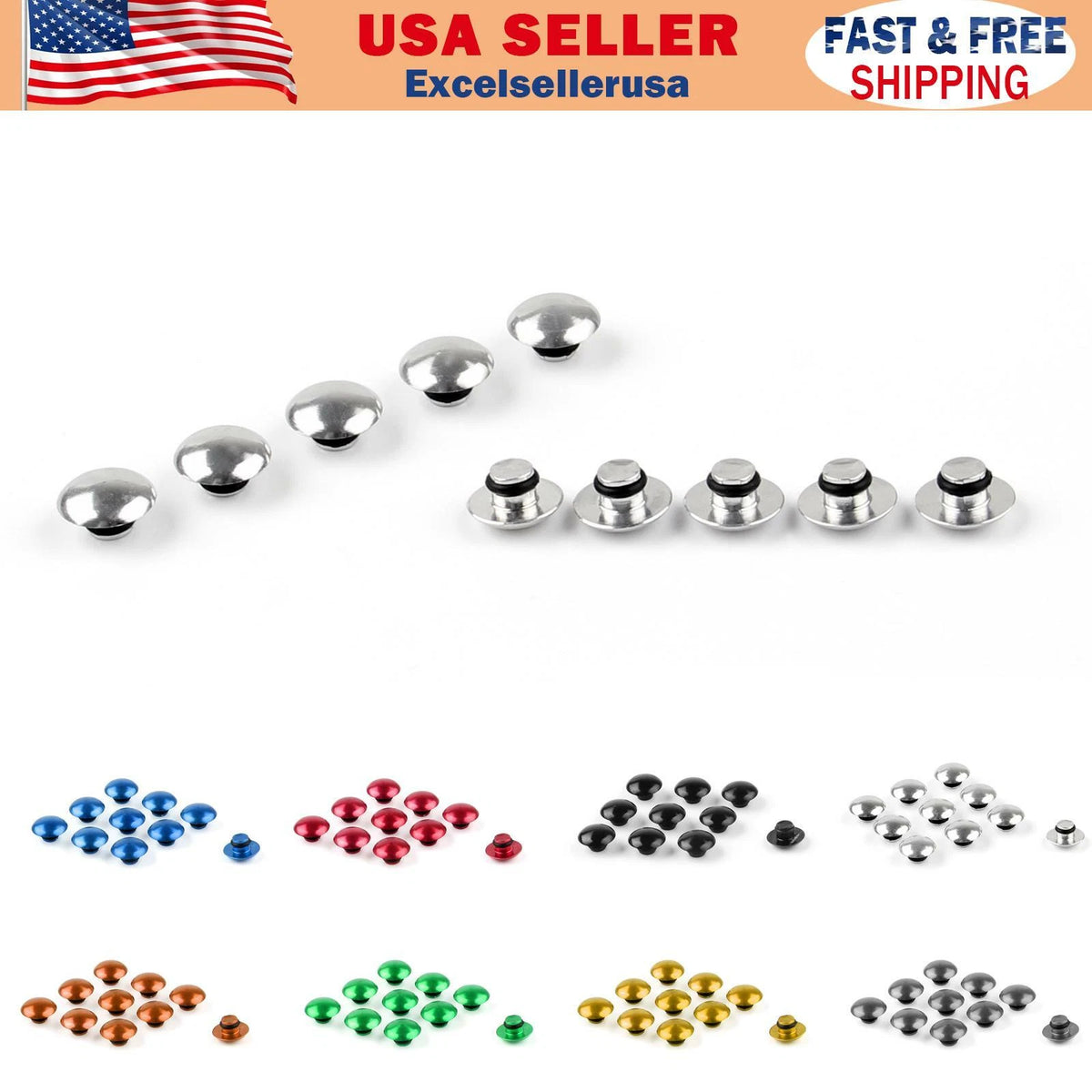 10x Hex Socket Bolt Screw Nut Head Cover Cap for Motorcycle M6 (Universal) M525-A004-Set