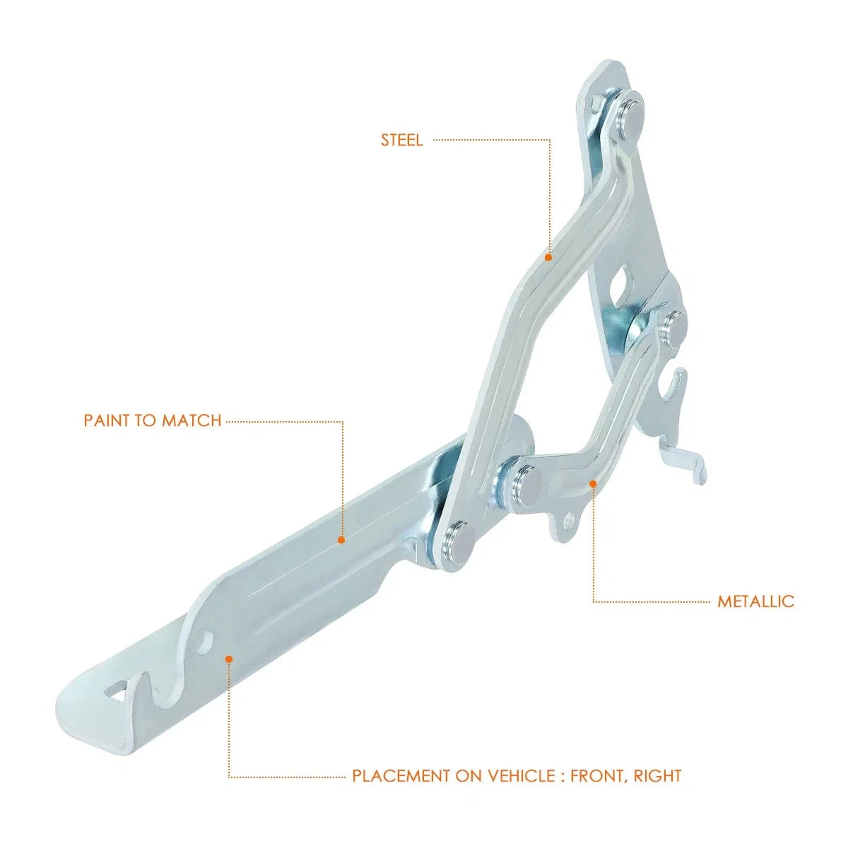 RH Steel Engine Hood Hinge for Ford Fiesta (2011–2019)