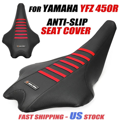Seat Cover for Yamaha YFZ 450R (2009–2021) Black/Red Gripper