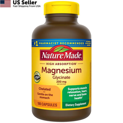 Magnesium Glycinate 200 mg for Nature Made (180 Count)