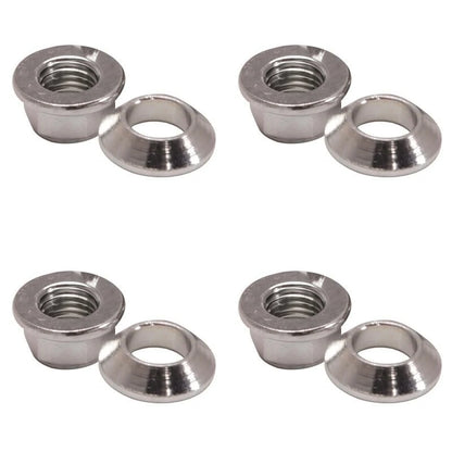 Set of 4 Tusk Chrome Flange Locking Lug Nuts 10mmx1.25 for
