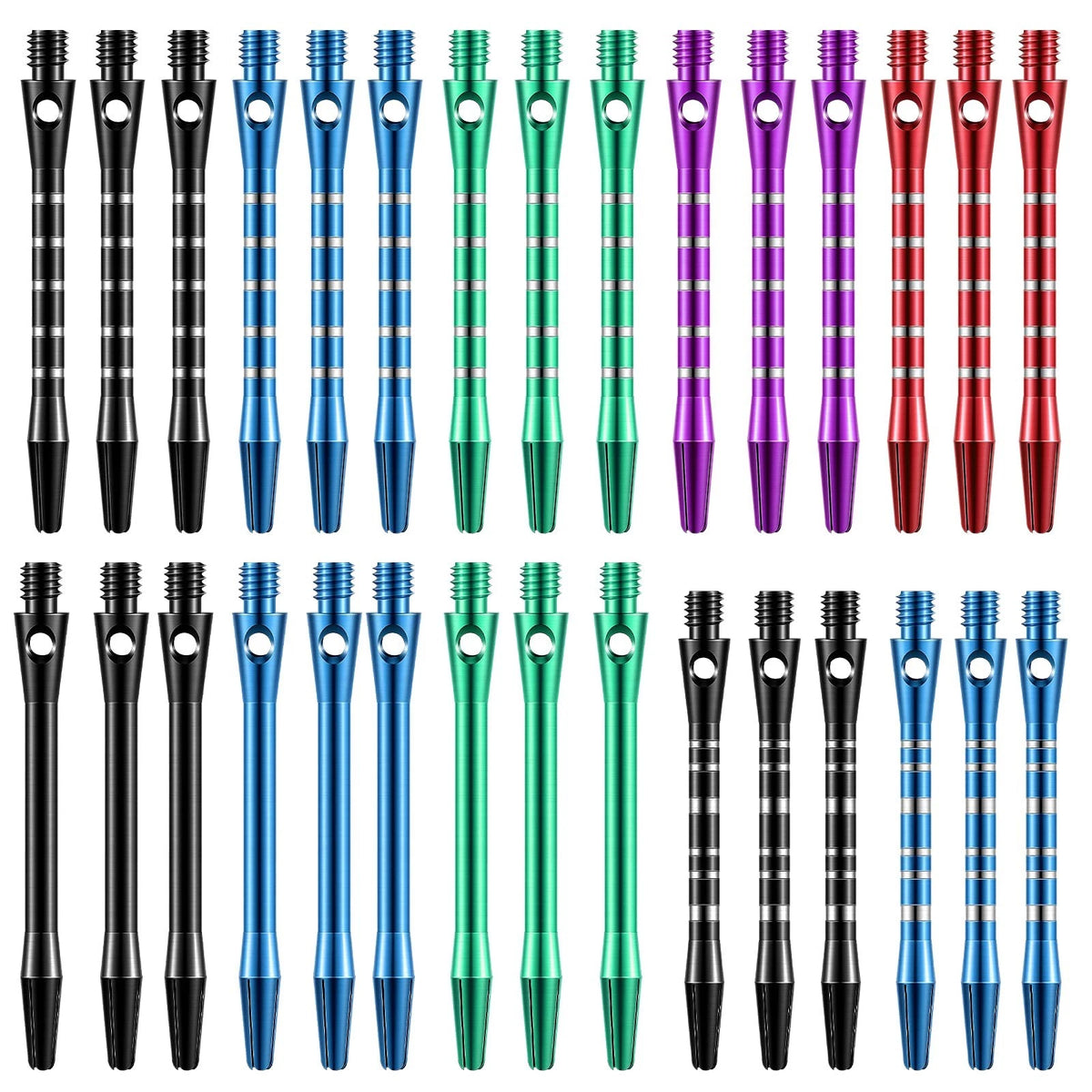 30 Pcs Dart Shafts for Steel Tip Darts - Medium 2BA Thread, Multi Colors