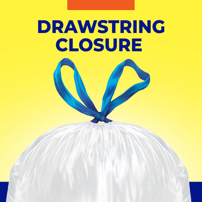 13 Gallon Drawstring Kitchen Trash Bags for Hefty Essentials (Pack of 120)