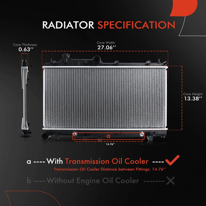 Radiator for Subaru Legacy Outback (2005–2007) - 45119AG01A, SU3010148, SU3010150