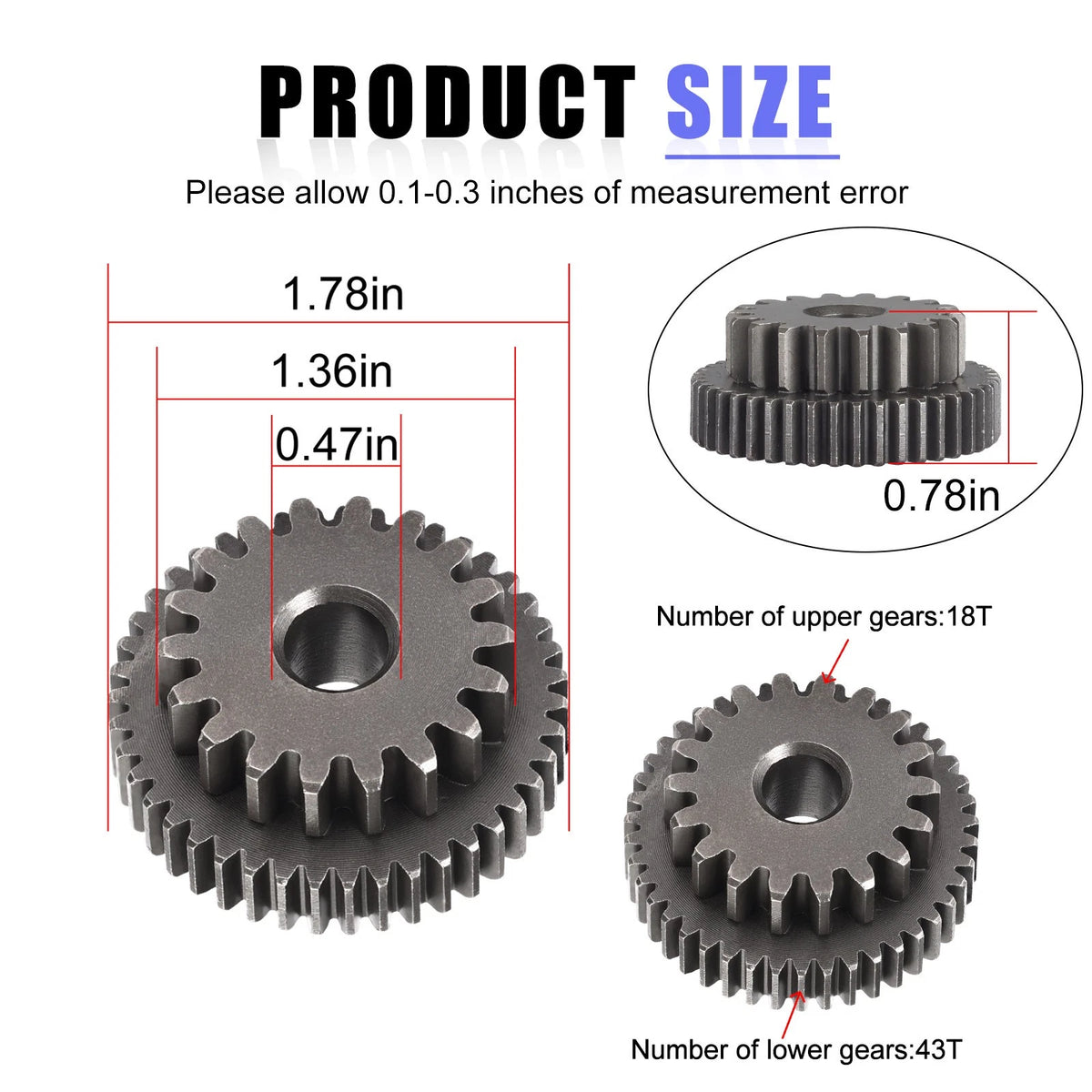 Starter Gear Reduction 43T/18T for Honda Rubicon 500 TRX (2001–2014) 28140-HN0-A00