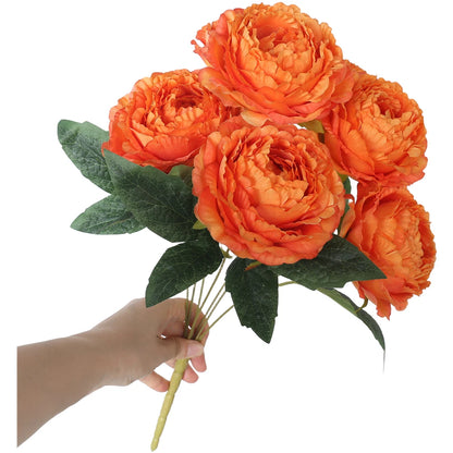 7 Head Silk Peony Bouquet for Wedding Home Office