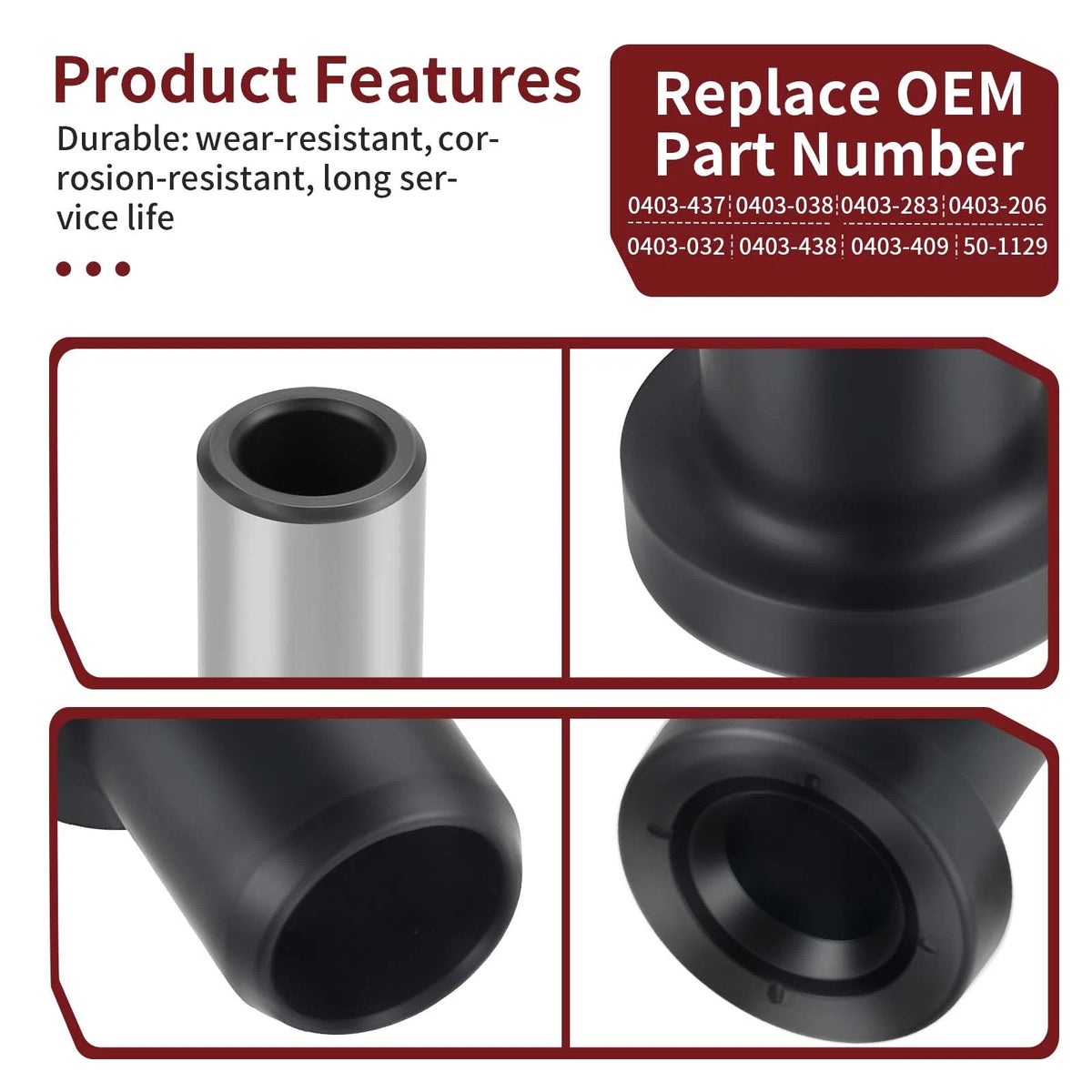 Rear Suspension Bushing Collar Kit for Arctic Cat Prowler 550 650 700 (2007–2018) 50-1129, 0403-437, 0403-038
