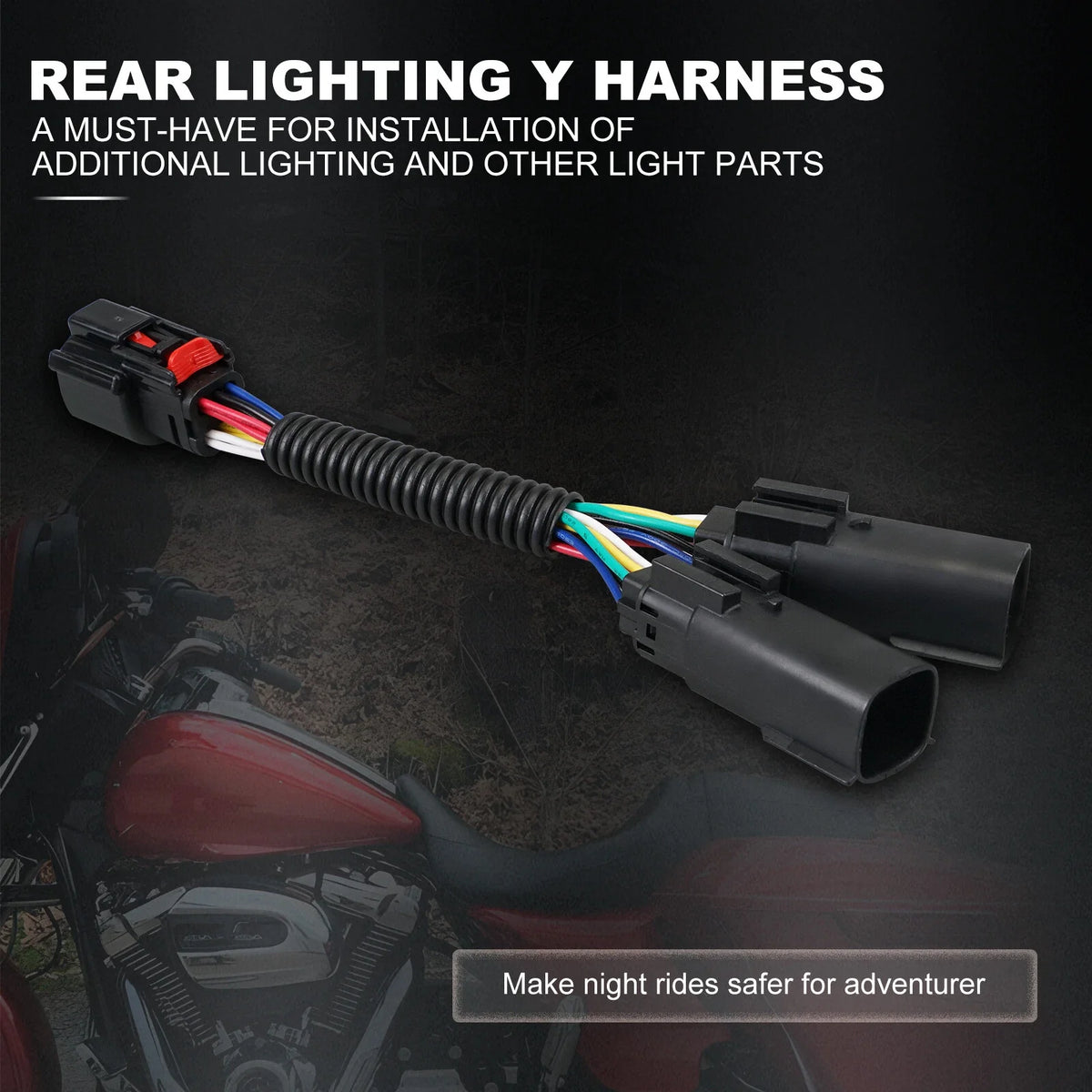 Y-Splitter Extension Light Cable Harness for Harley Street Glide (2014–2023)