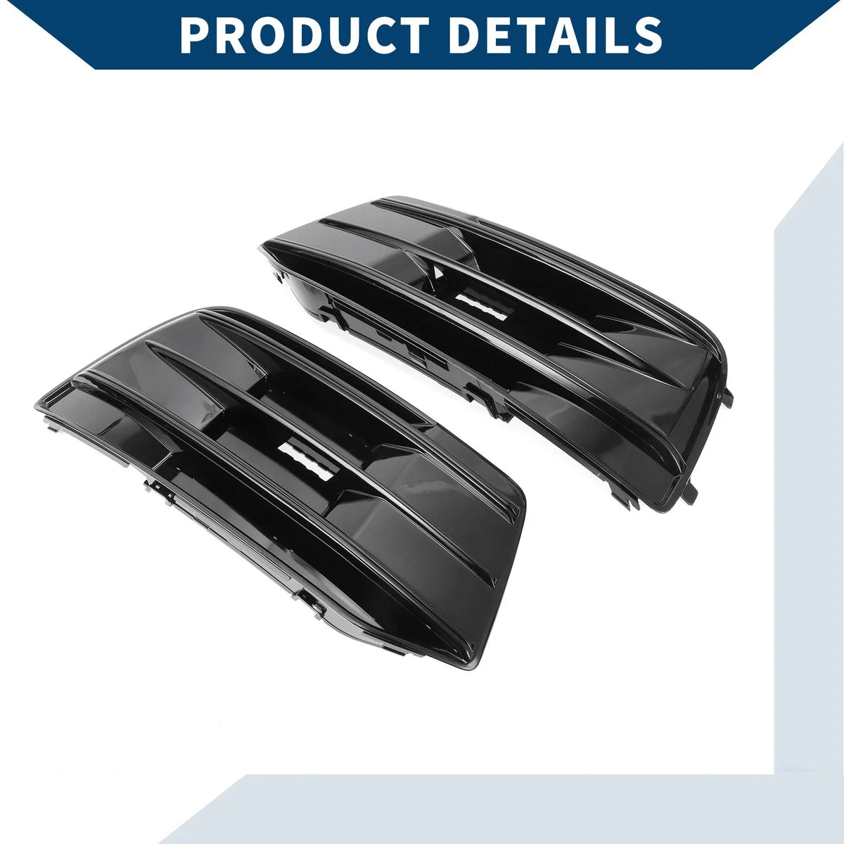 1 Pair Front Fog Light Grill for Audi Q5 (2018–2022) No. 80A807679D/80A807680D