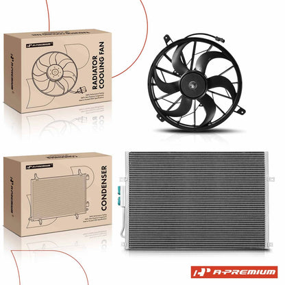 AC Condenser & Cooling Fan Assy Kit for Jeep Grand Cherokee (1999–2003) - 55115918, 55115918AB, 55115918AC, 55115918AE