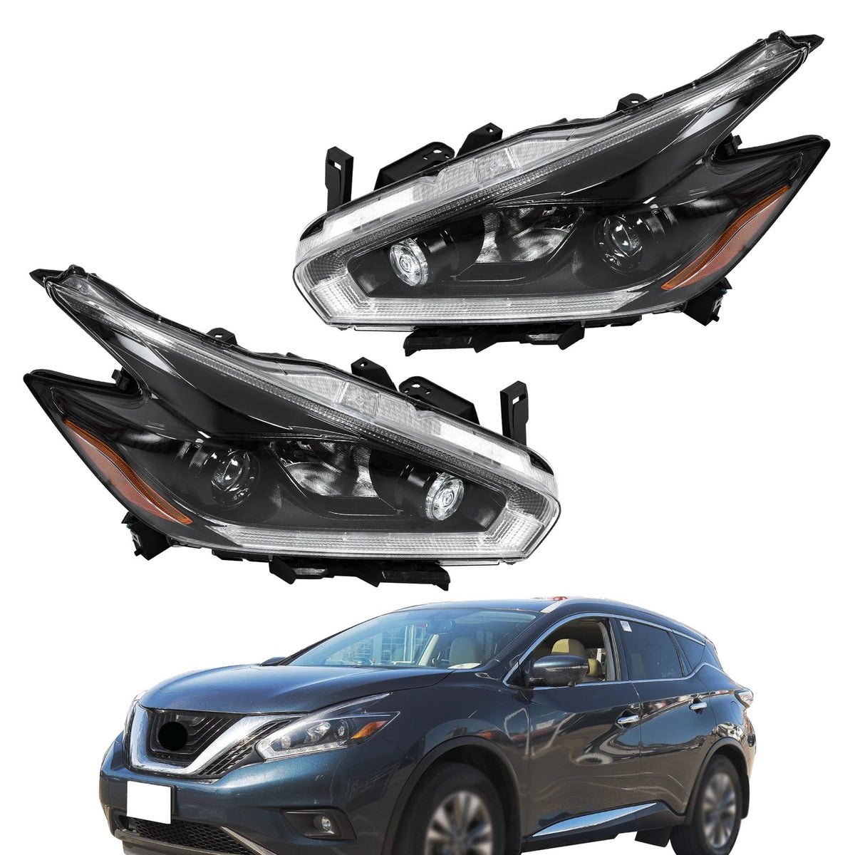 Set of 2 Headlights for Nissan Murano (2015–2018) NI2502255 NI2503255