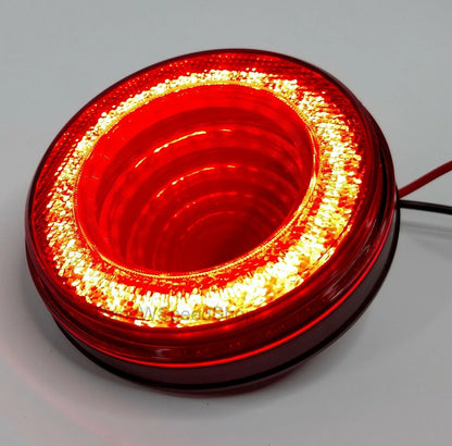 Stop Light Pair 4in Red LED Red Lens for Mitsubishi Mirage (2004–2012)
