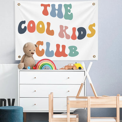Cool Kids Club Wall Banner for Playroom Decor (36 x 26 Inch)