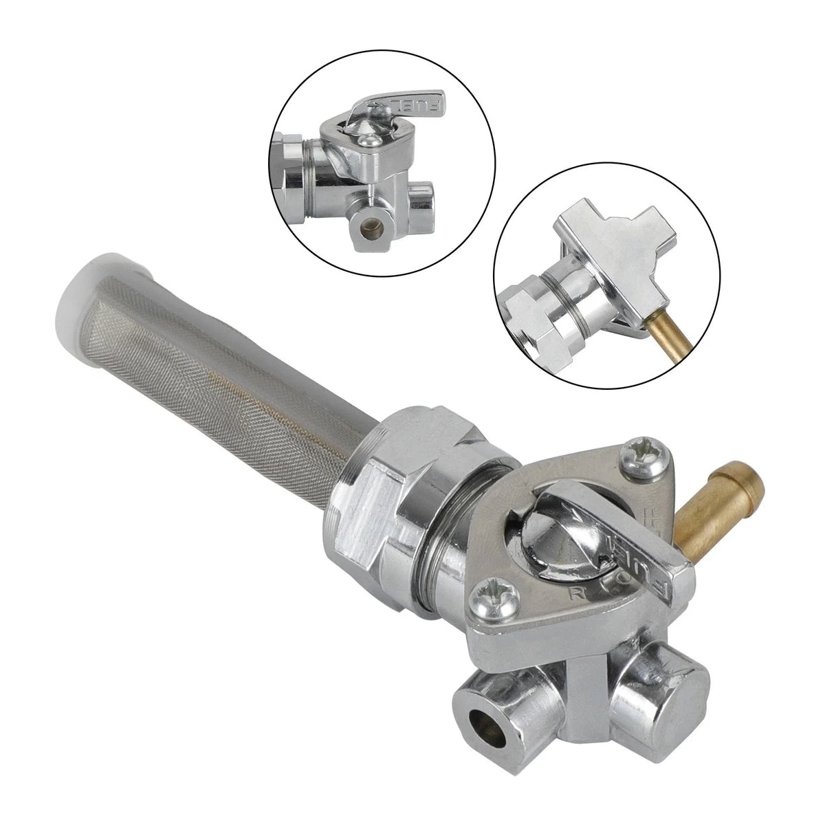 Gas Tank Fuel Cock Valve Petcock for FLHS FLHTC FLST (1986–1990)