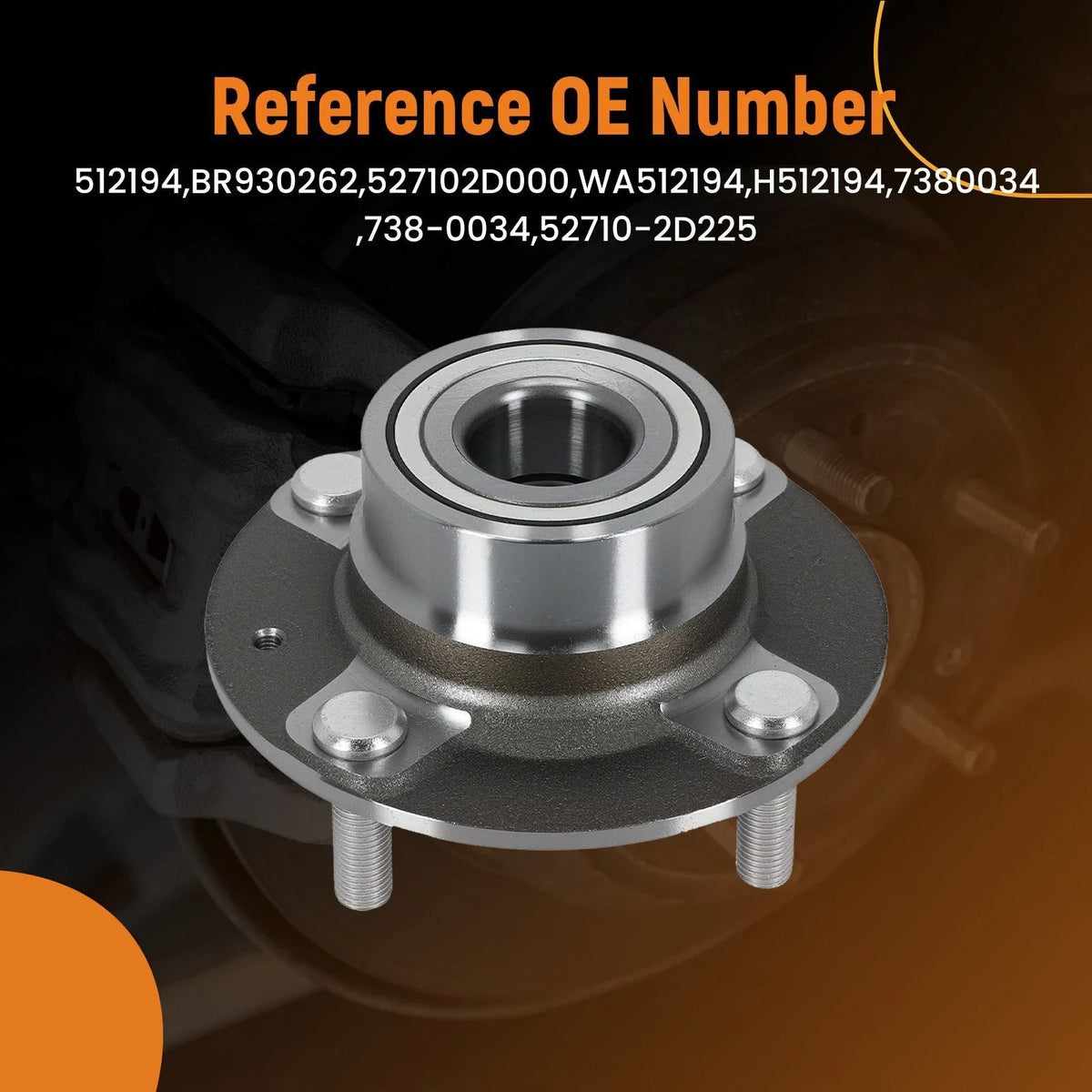 Rear Wheel Hub & Bearing for Hyundai Elantra (2001–2006) LH/RH 4-Bolt