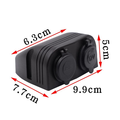 12V Dual USB Charger Power Socket for Car Marine E (S006-058-Blue)