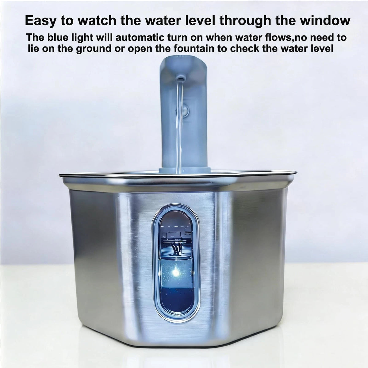 Cordless Cat Water Fountain for Cats (Stainless Steel)
