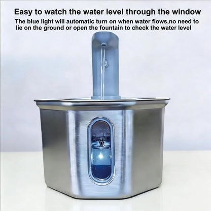 Cordless Cat Water Fountain for Cats (Stainless Steel)