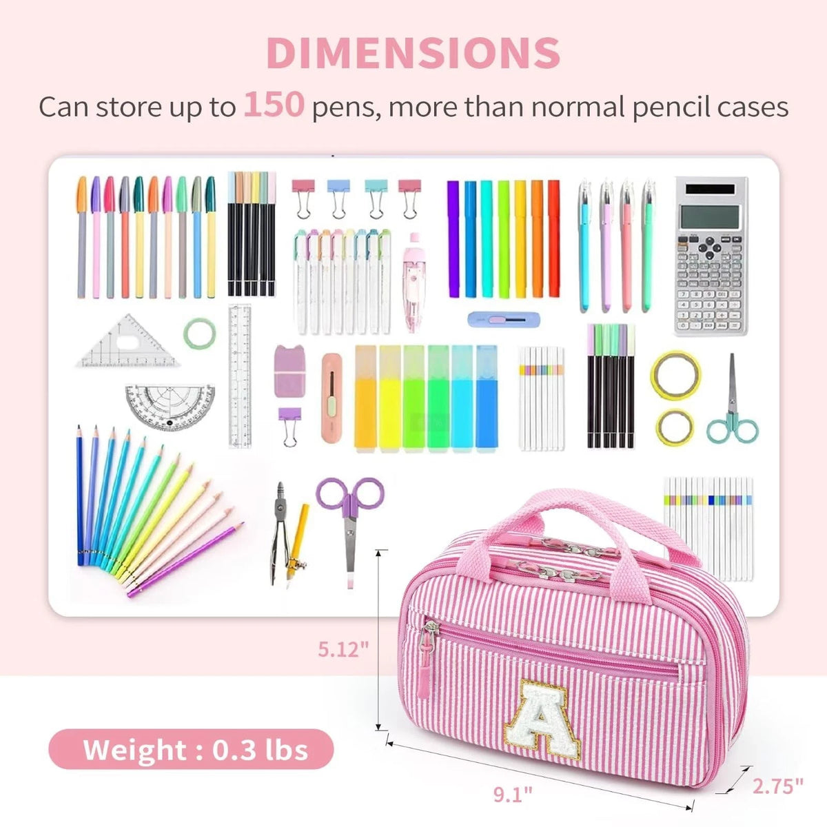 Pencil Bag for Girls - Large Capacity Cute Pencil Pouch Pen Case