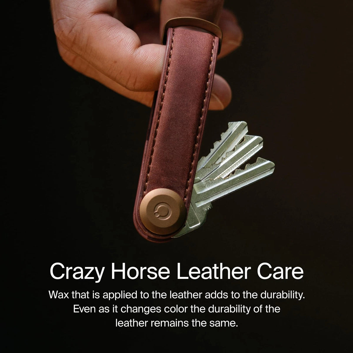 Leather Key Organizer for One Size (Holds Up to 1 Key) - Oak Brown
