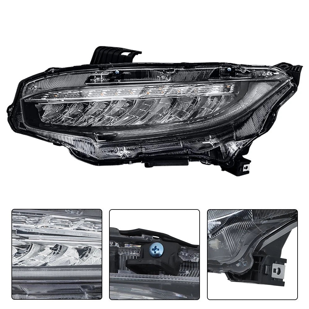 Chrome LED Headlight for Honda Civic (2016–2019) BCK97955K, HO2502176