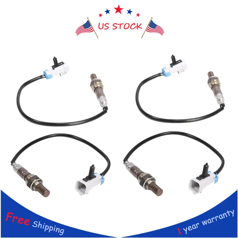 Set of 4 Oxygen Sensors for GMC Chevrolet Silverado 1500 Tahoe Avalanche (2007–2013)