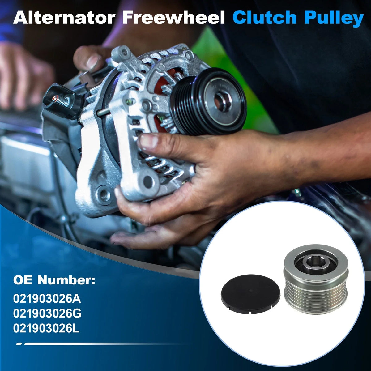 Set of 1 Alternator Freewheel Clutch Pulley for Audi A3 2.0L (2006–2008)