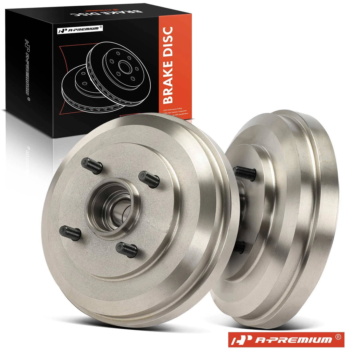 2X Brake Drum Set for Ford Focus (2009–2011) 80129, 12361050