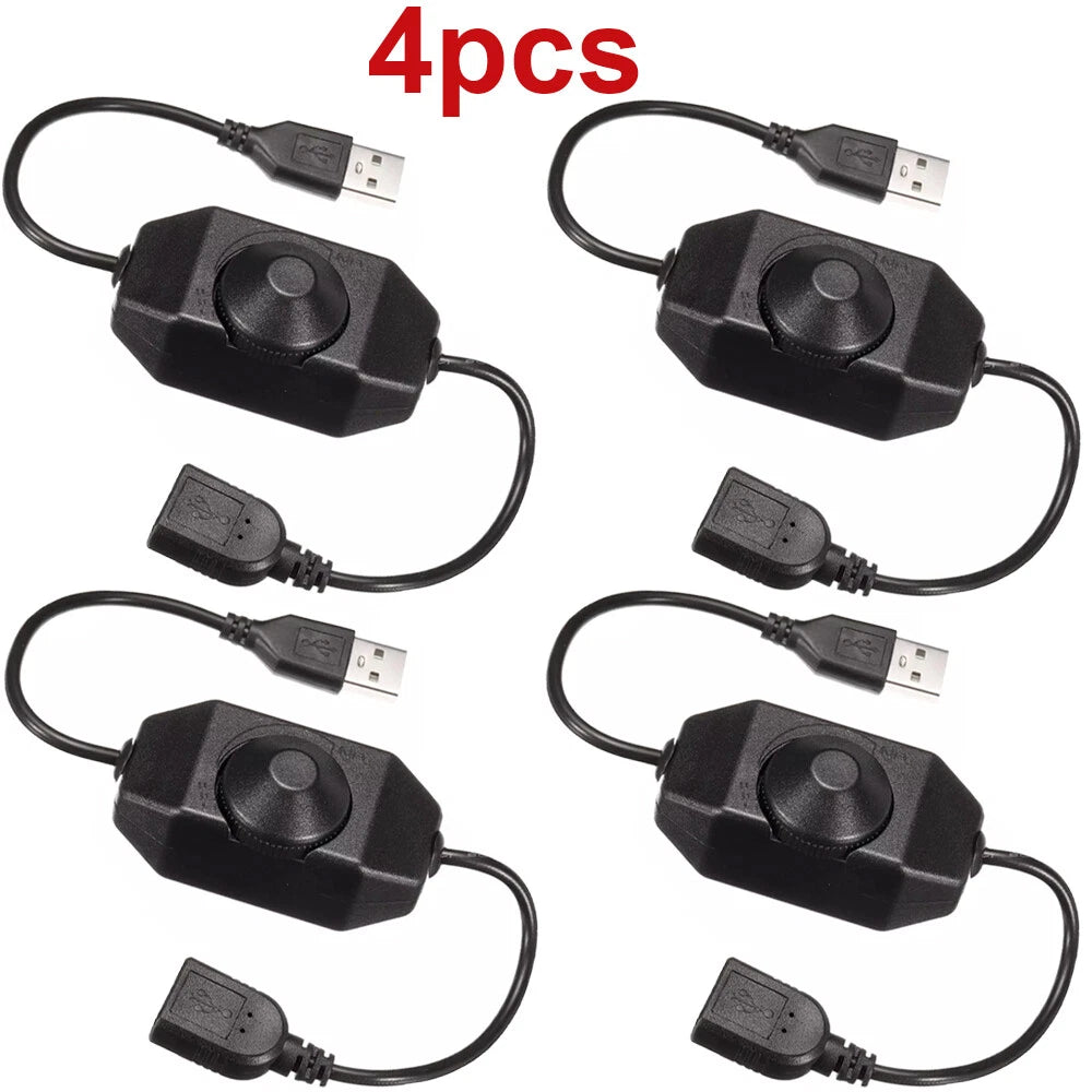 4Pcs 5V USB PWM Rotary Inline Dimmer Switch for LED Strips Lights