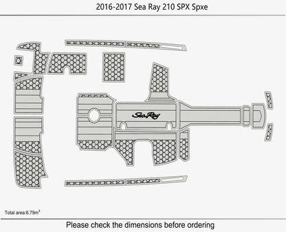 EVA Pad for Sea Ray 210 SPX SPXE (2016) - Teak Deck Foam Floor Mat