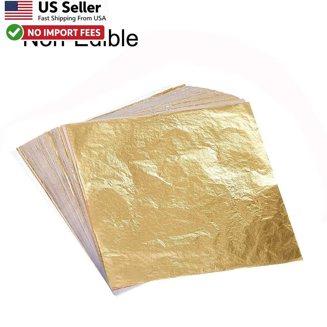 100 Sheets Imitation Gold Leaf 5.5" x 5.5" for Art Crafts (No Part Numbers)