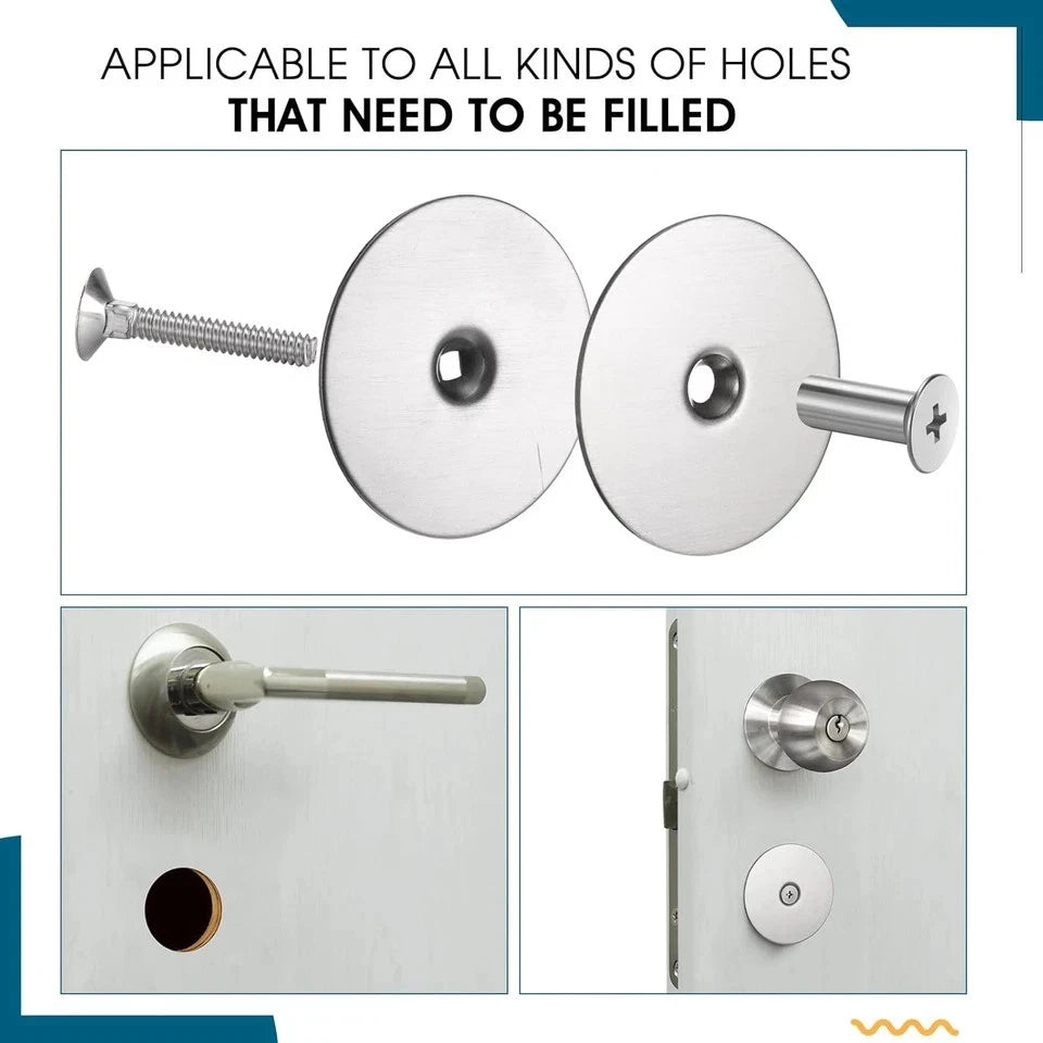Set of 2 Door Hole Cover Plates for (2-5/8" Diameter)