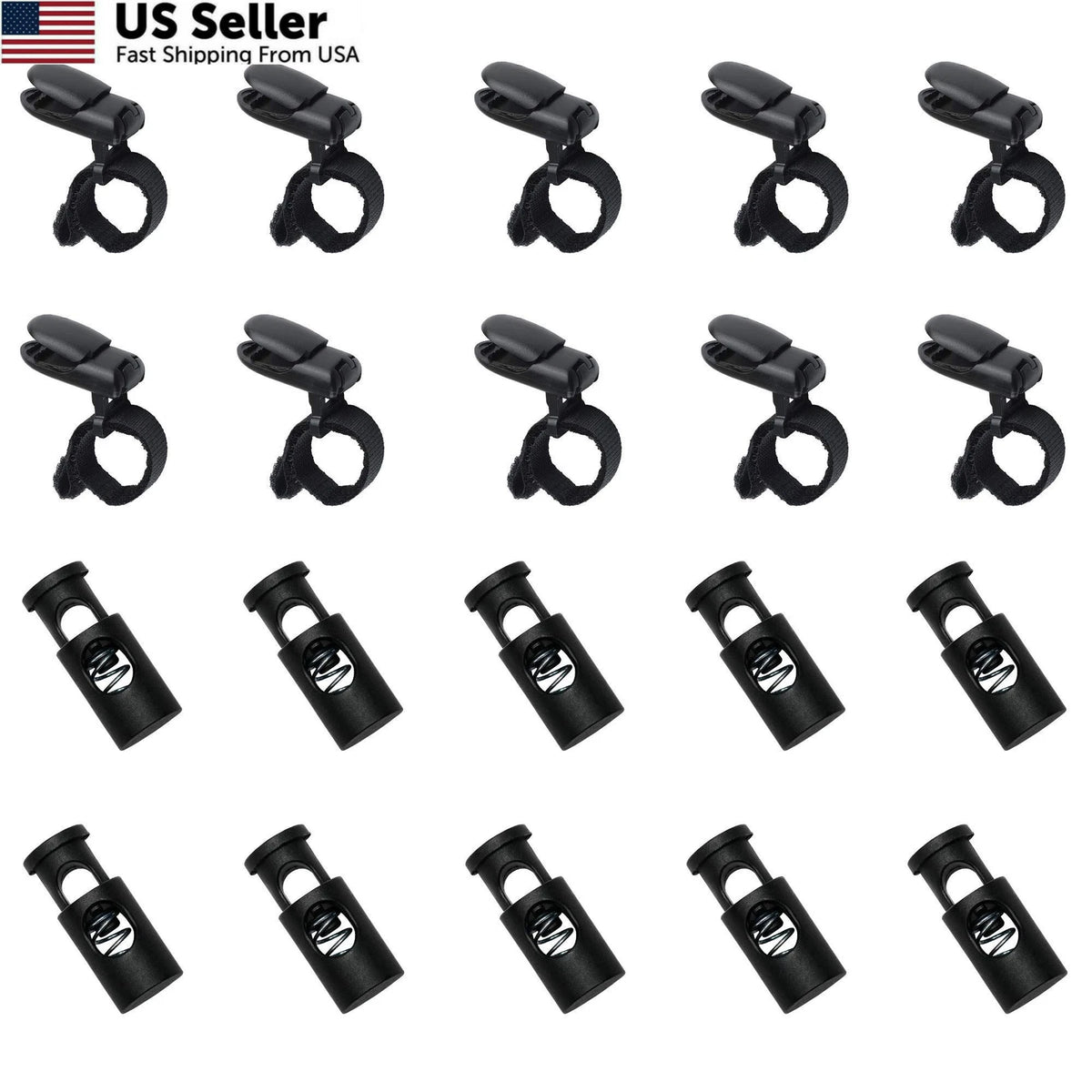 20 Pack Garden Flag Clips and Stoppers for Outdoor Use