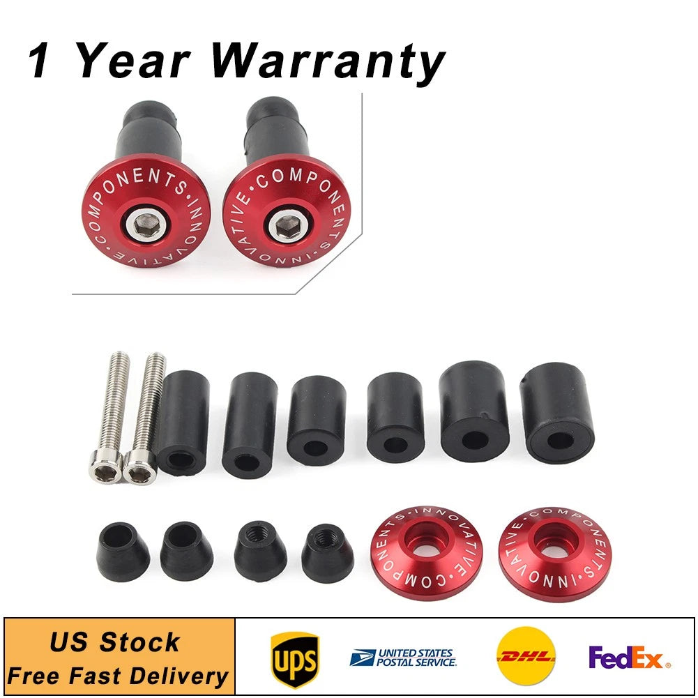 Handle Bar End Weights for Dirt Bike (7/8") - Red