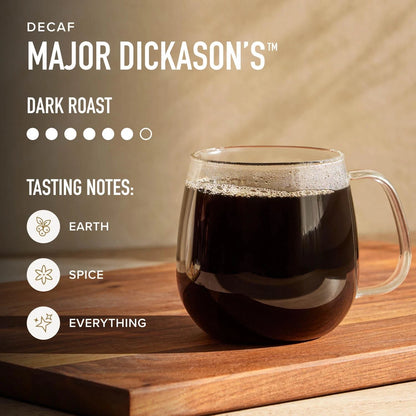 Decaf Major Dickason's Dark Roast Coffee (Pack of 1)