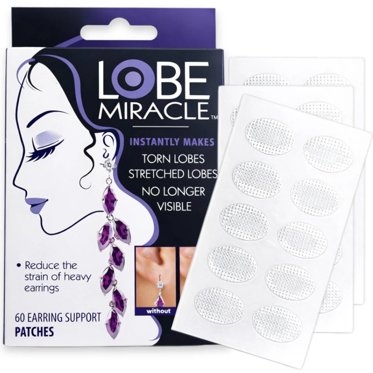 Clear Earring Support Patches - 60 Count