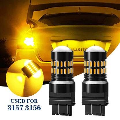 2X 3157 LED Yellow Amber Turn Signal Blinker Bulb for