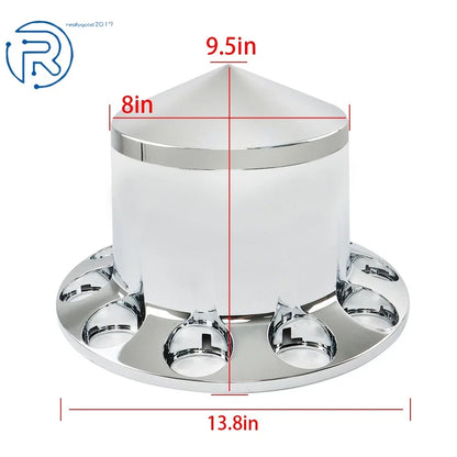 Set of 4 Chrome Semi Truck Hub Cover Wheel Nut Covers 33mm Spiked