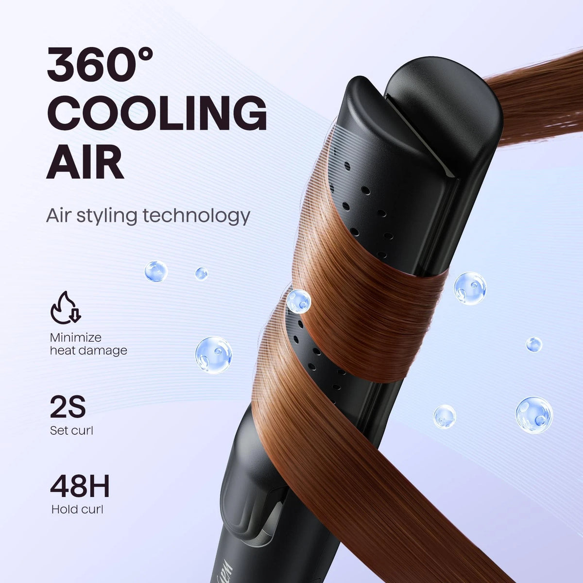 Cool Curl Airflow Styler and Heat Protectant Spray for Hair (1.69 Fl Oz)