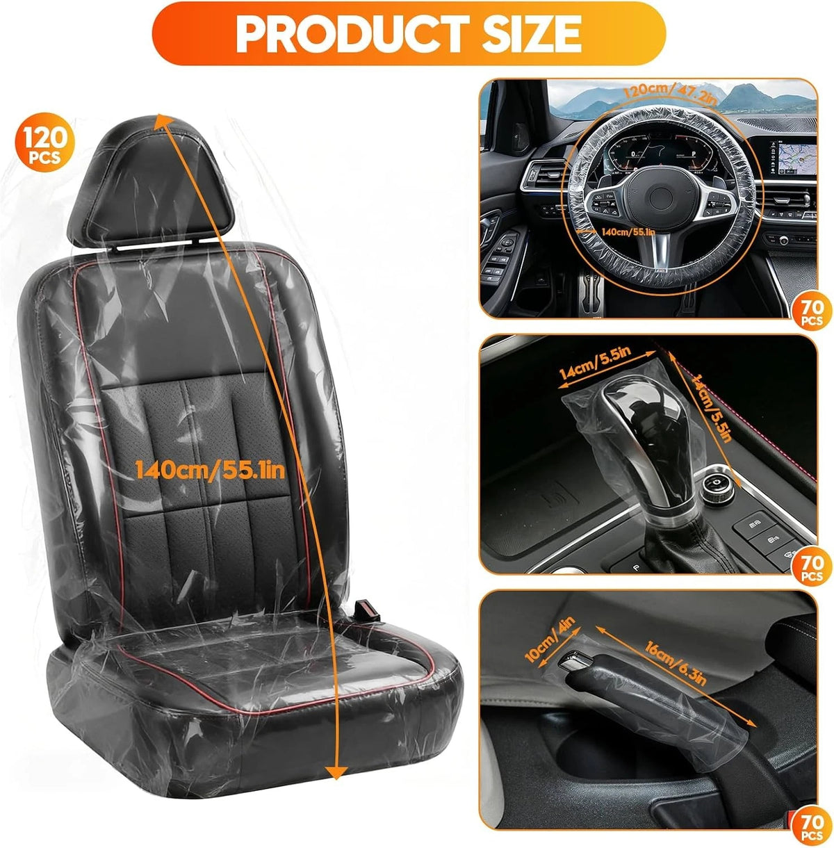 Set of 330 Disposable Car Seat Covers for Vehicle Protection