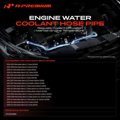 Engine Water Coolant Hose for Mercedes-Benz W205 C-Class E-Class (2014–2021) 2742002982