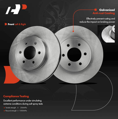 Set of 2 Front Side Disc Brake Rotors for Dodge Durango (2003) 12167059, BR53007
