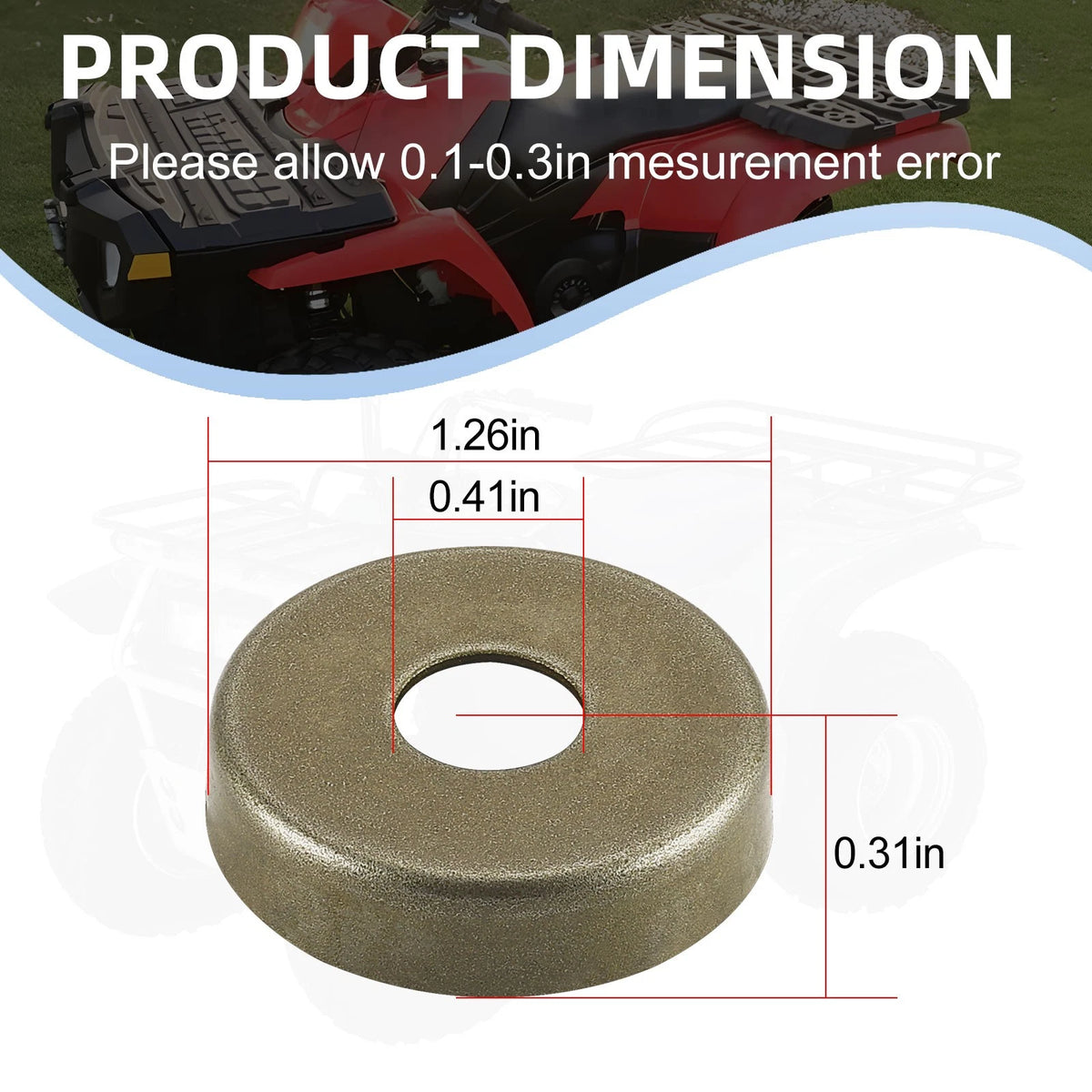 Set of 4 Front A-Arm Bushing Caps for Polaris Sportsman 110 (2016–2021) 0451762