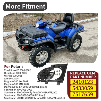 Radiator Cooling Fan Kit for Polaris Sportsman 400 500 (2000–2004)