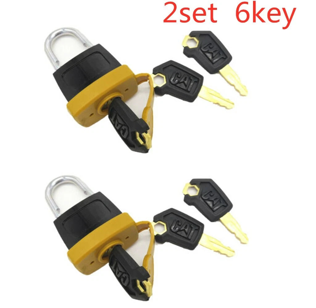 Set of 2 Padlocks w/6 Keys for Caterpillar CAT