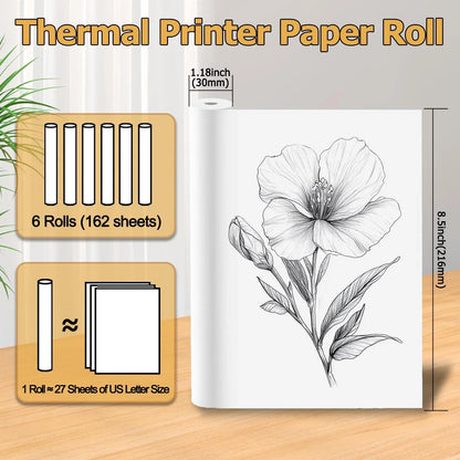 6 Rolls Thermal Paper 8.5’’ x 11’’ for Printer