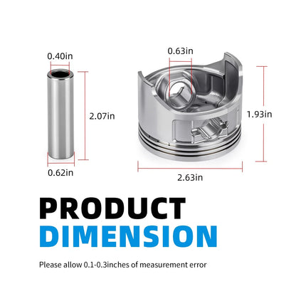 Piston Oversize 0.5mm & Ring Gasket for EZGO Golf Cart Robin 350cc (1996–2008)