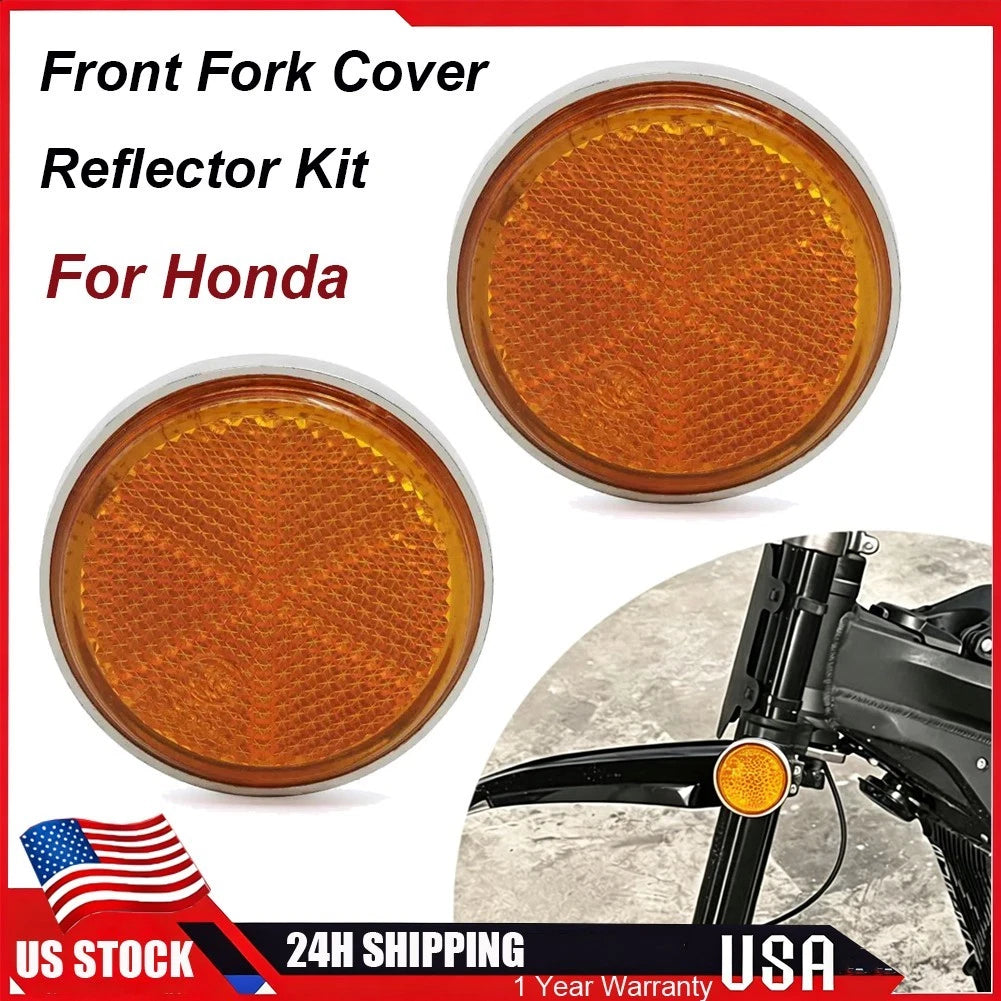 Front Fork Amber Reflector for Honda CL70 CT70 (Replaces 33741-315-000, 33741-286-670, 33741-045-671)